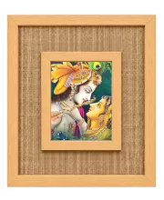 Radha Krishna Laminated Jute Wall Photo Frame, 14 X 16 Inch (F174352)