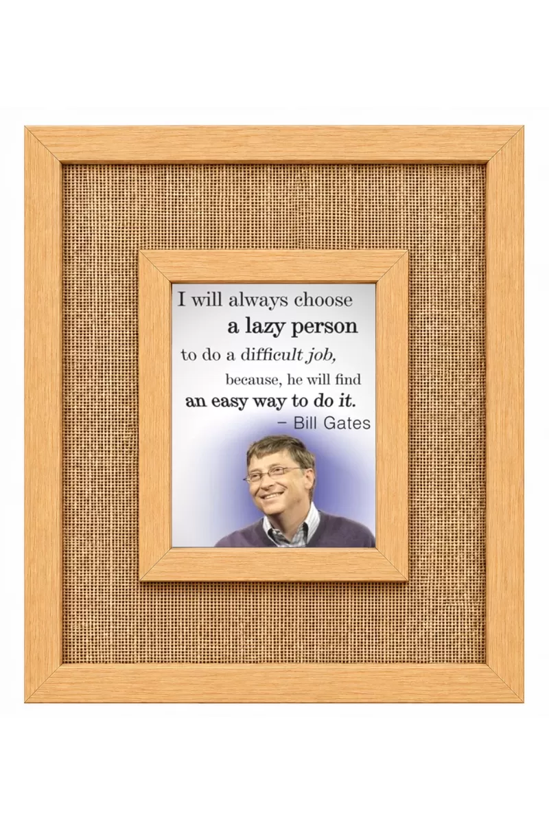 Bill Gates Laminated Jute Wall Photo Frame, 14 X 16 Inch (F174357)