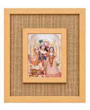 Radha Krishna Laminated Jute Wall Photo Frame, 14 X 16 Inch (F174358)
