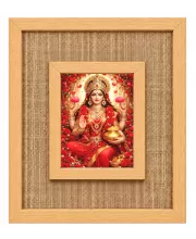 Goddess Lakshmi Laminated Jute Wall Photo Frame, 14 X 16 Inch (F174360)