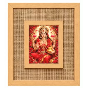 Goddess Lakshmi Laminated Jute Wall Photo Frame, 14 X 16 Inch (F174360) Goddess Lakshmi Laminated Jute Wall Photo Frame, 14 X 16 Inch (F174360)