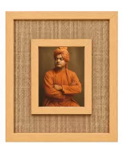 Swami Vivekananda Laminated Jute Wall Photo Frame, 14 X 16 Inch (F174361)