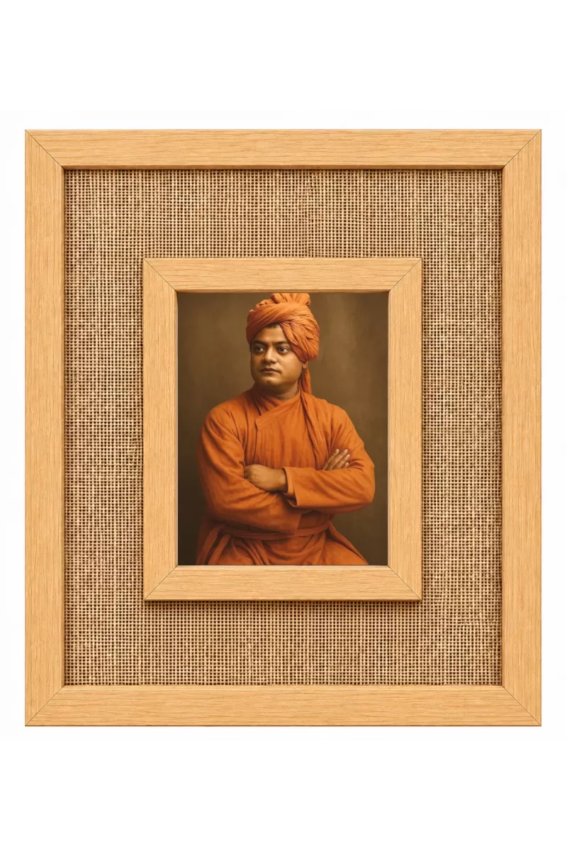 Swami Vivekananda Laminated Jute Wall Photo Frame, 14 X 16 Inch (F174361)
