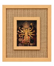 Durga Maa Laminated Jute Wall Photo Frame, 14 X 16 Inch (F174362)