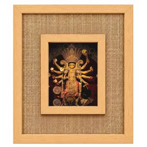 Durga Maa Laminated Jute Wall Photo Frame, 14 X 16 Inch (F174362) Durga Maa Laminated Jute Wall Photo Frame, 14 X 16 Inch (F174362)