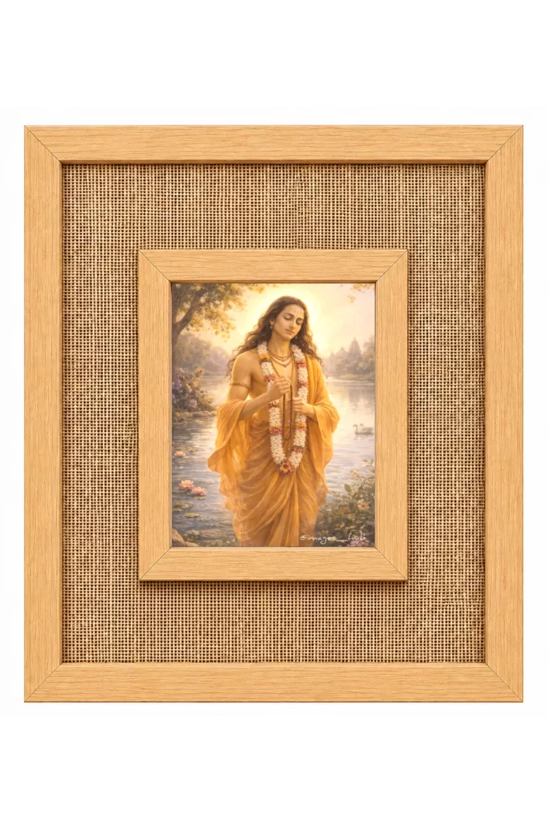 Saint Chaitannya Mahaprovu Laminated Jute Wall Photo Frame, 14 X 16 Inch (F174366)