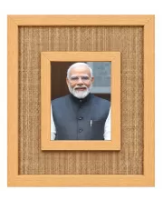 Narendra Modi Laminated Jute Wall Photo Frame, 14 X 16 Inch (F174367)