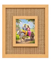 Radha Krishna Laminated Jute Wall Photo Frame, 14 X 16 Inch (F174368)