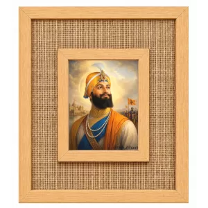 Guru Gobind Singh Laminated Jute Wall Photo Frame, 14 X 16 Inch (F174369)