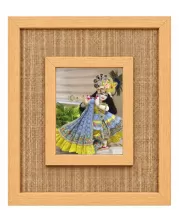 Lord Krishna Laminated Jute Wall Photo Frame, 14 X 16 Inch (F174370)