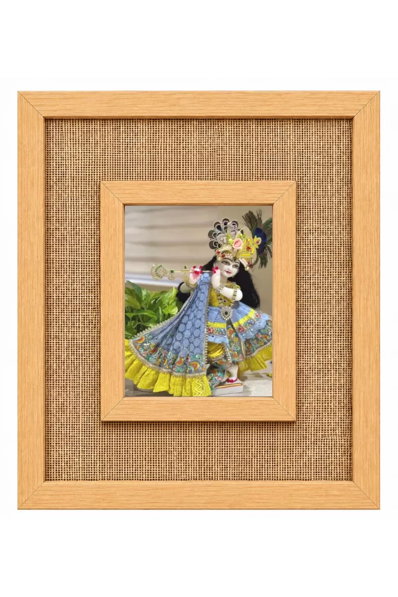 Lord Krishna Laminated Jute Wall Photo Frame, 14 X 16 Inch (F174370)