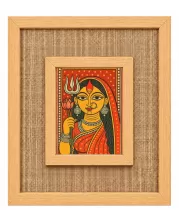 Durga Maa Laminated Jute Wall Photo Frame, 14 X 16 Inch (F174371)