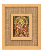 Lord Venkateswara Laminated Jute Wall Photo Frame, 14 X 16 Inch (F174381)