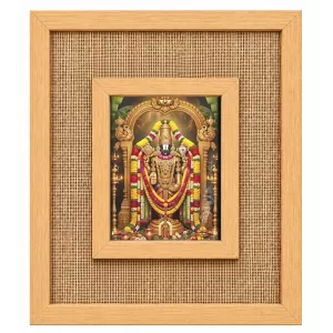 Lord Venkateswara Laminated Jute Wall Photo Frame, 14 X 16 Inch (F174381)