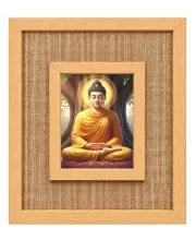 Buddha Laminated Jute Wall Photo Frame, 14 X 16 Inch (F174385)