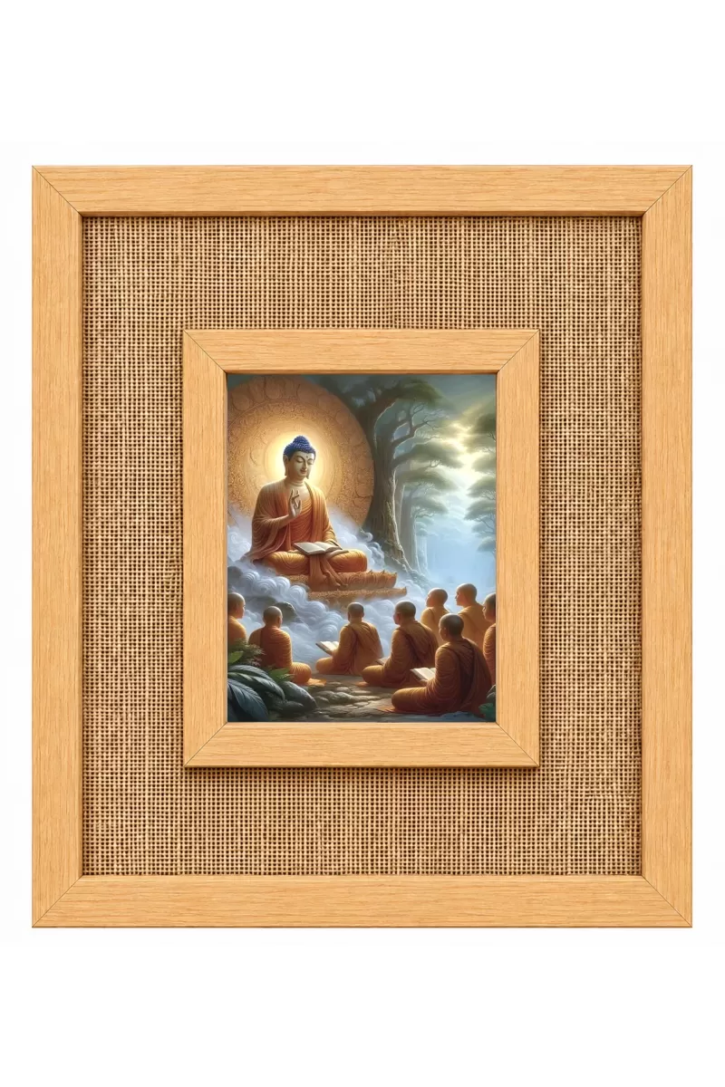 Buddha Laminated Jute Wall Photo Frame, 14 X 16 Inch (F174388)