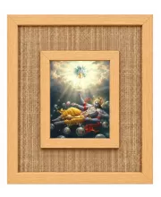 Lord Vishnu Laminated Jute Wall Photo Frame, 14 X 16 Inch (F174389)