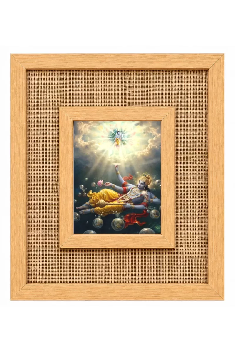 Lord Vishnu Laminated Jute Wall Photo Frame, 14 X 16 Inch (F174389)