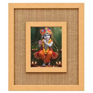Lord Krishna Laminated Jute Wall Photo Frame, 14 X 16 Inch (F174391) Lord Krishna Laminated Jute Wall Photo Frame, 14 X 16 Inch (F174391)
