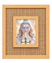 Lord Shiva Laminated Jute Wall Photo Frame, 14 X 16 Inch (F174399)