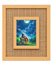 Radha Krishna Laminated Jute Wall Photo Frame, 14 X 16 Inch (F174402)