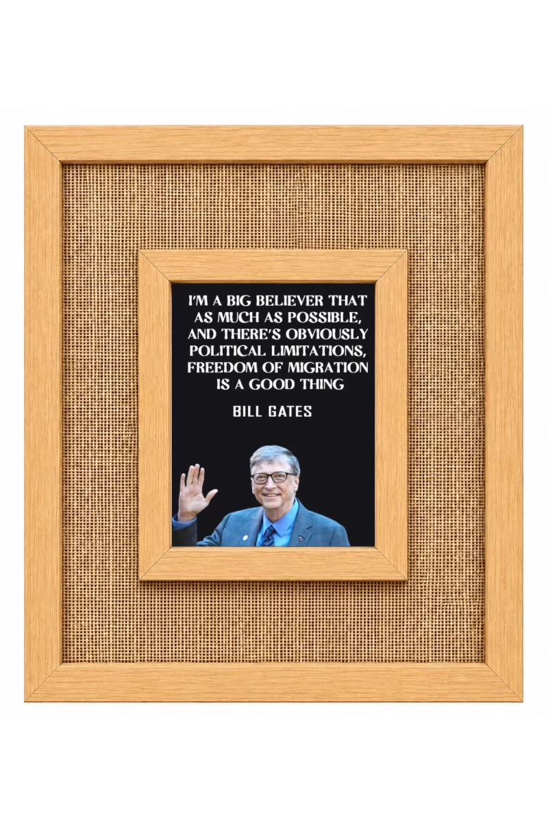 Bill Gates Laminated Jute Wall Photo Frame, 14 X 16 Inch (F174404)
