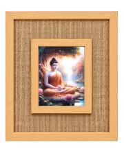 Buddha Laminated Jute Wall Photo Frame, 14 X 16 Inch (F174406)