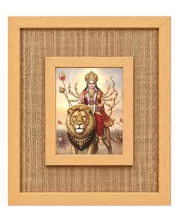 Durga Maa Laminated Jute Wall Photo Frame, 14 X 16 Inch (F174408)