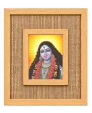 Goddess Kali Laminated Jute Wall Photo Frame, 14 X 16 Inch (F174413)