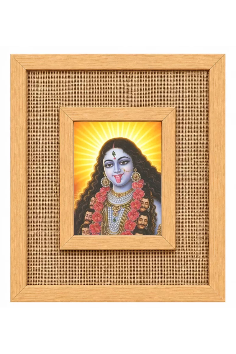 Goddess Kali Laminated Jute Wall Photo Frame, 14 X 16 Inch (F174413)