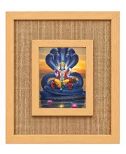 Lord Vishnu Laminated Jute Wall Photo Frame, 14 X 16 Inch (F174418)