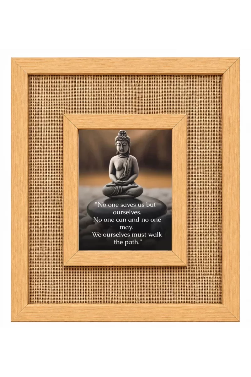 Buddha Laminated Jute Wall Photo Frame, 14 X 16 Inch (F174420)