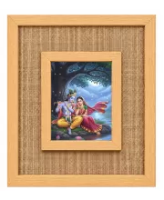 Radha Krishna Laminated Jute Wall Photo Frame, 14 X 16 Inch (F174424)
