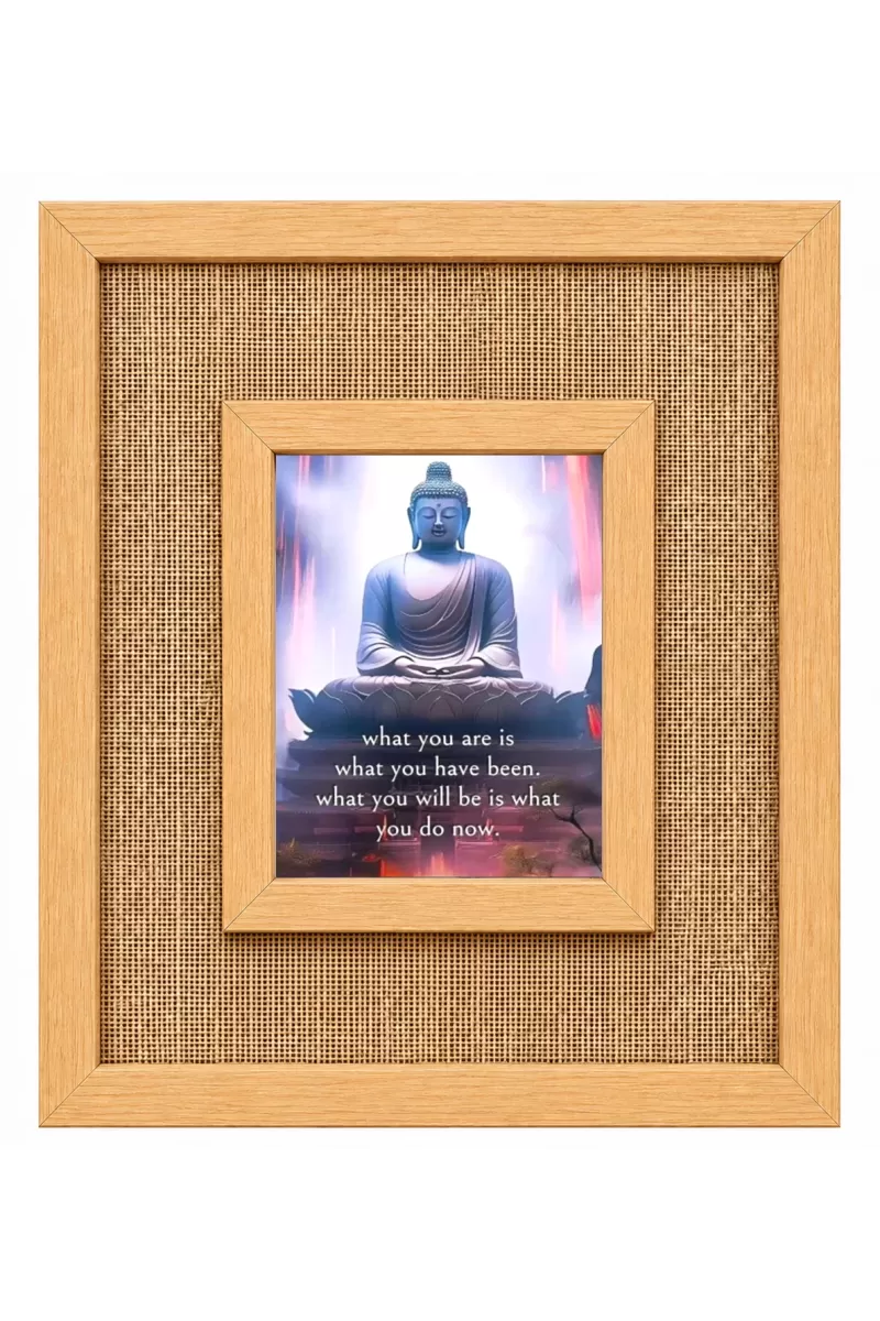Buddha Laminated Jute Wall Photo Frame, 14 X 16 Inch (F174425)