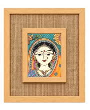 Maa Durga Laminated Jute Wall Photo Frame, 14 X 16 Inch (F174426)