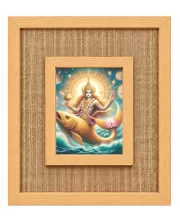 Maa Ganga Laminated Jute Wall Photo Frame, 14 X 16 Inch (F174430)