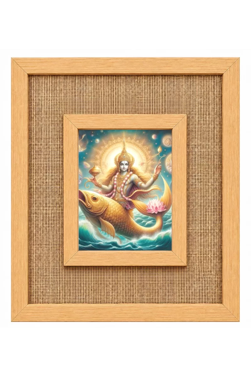 Maa Ganga Laminated Jute Wall Photo Frame, 14 X 16 Inch (F174430)