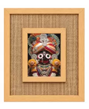 Lord Jagannath Laminated Jute Wall Photo Frame, 14 X 16 Inch (F174433)