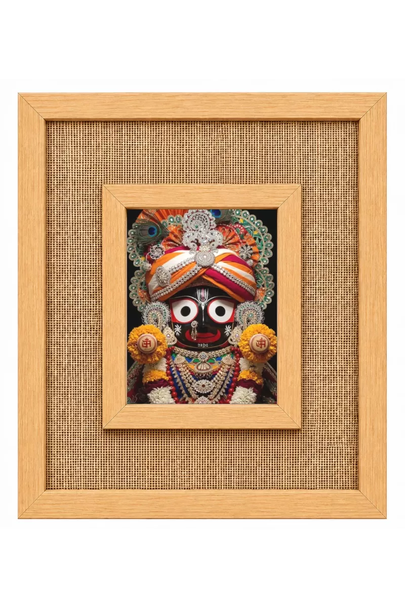 Lord Jagannath Laminated Jute Wall Photo Frame, 14 X 16 Inch (F174433)