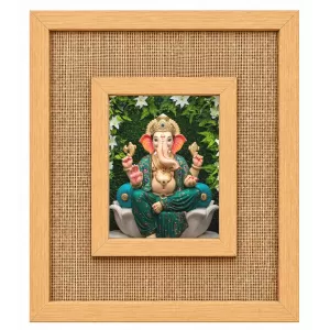 Lord Ganesha Laminated Jute Wall Photo Frame, 14 X 16 Inch (F174435) Lord Ganesha Laminated Jute Wall Photo Frame, 14 X 16 Inch (F174435)