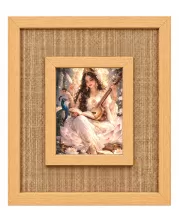 Goddess Saraswati Laminated Jute Wall Photo Frame, 14 X 16 Inch (F174436)
