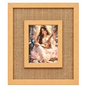 Goddess Saraswati Laminated Jute Wall Photo Frame, 14 X 16 Inch (F174436) Goddess Saraswati Laminated Jute Wall Photo Frame, 14 X 16 Inch (F174436)