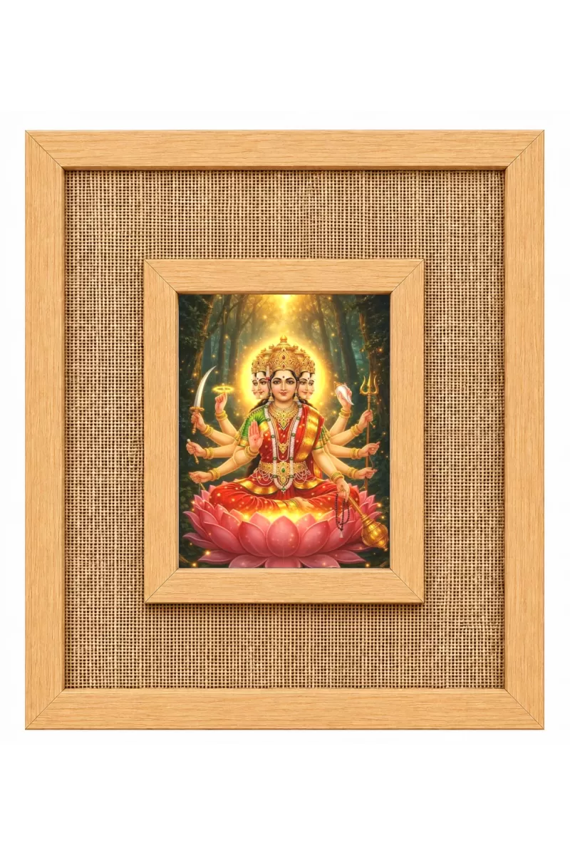 Gayatri Mata Laminated Jute Wall Photo Frame, 14 X 16 Inch (F174440)