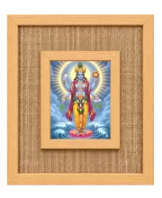Lord Vishnu Laminated Jute Wall Photo Frame, 14 X 16 Inch (F174441)