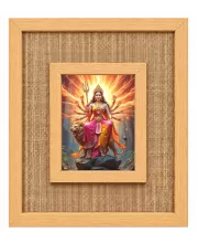 Durga Maa Laminated Jute Wall Photo Frame, 14 X 16 Inch (F174442)