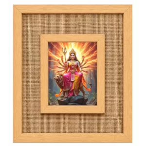 Durga Maa Laminated Jute Wall Photo Frame, 14 X 16 Inch (F174442) Durga Maa Laminated Jute Wall Photo Frame, 14 X 16 Inch (F174442)
