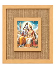 Shiva Parvati Laminated Jute Wall Photo Frame, 14 X 16 Inch (F174444)