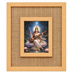 Goddess Saraswati Laminated Jute Wall Photo Frame, 14 X 16 Inch (F174445) Goddess Saraswati Laminated Jute Wall Photo Frame, 14 X 16 Inch (F174445)