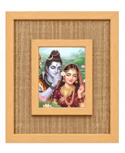 Shiva Parvati Laminated Jute Wall Photo Frame, 14 X 16 Inch (F174447)
