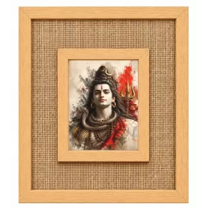 Lord Shiva Laminated Jute Wall Photo Frame, 14 X 16 Inch (F174449) Lord Shiva Laminated Jute Wall Photo Frame, 14 X 16 Inch (F174449)